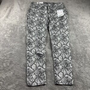 Seven7 Tummy Less Slim Pants Womens 12‎ Gray Snake Pattern Mid Rise Skinny NWT